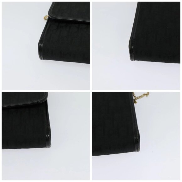 Christian Dior Trotter Canvas Chain Shoulder Bag Black Gold Auth yk18198 - Picture 16 of 16